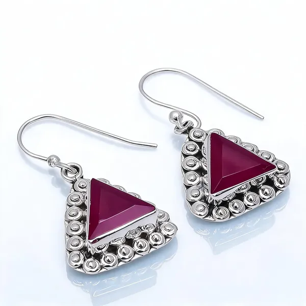 Ruby_Sterling_Silver_Earring