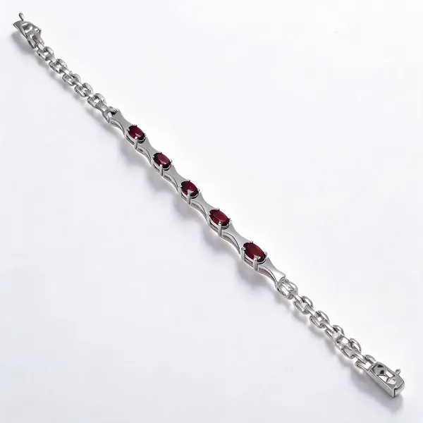 Garnet_Sterling_Silver_Bracelet