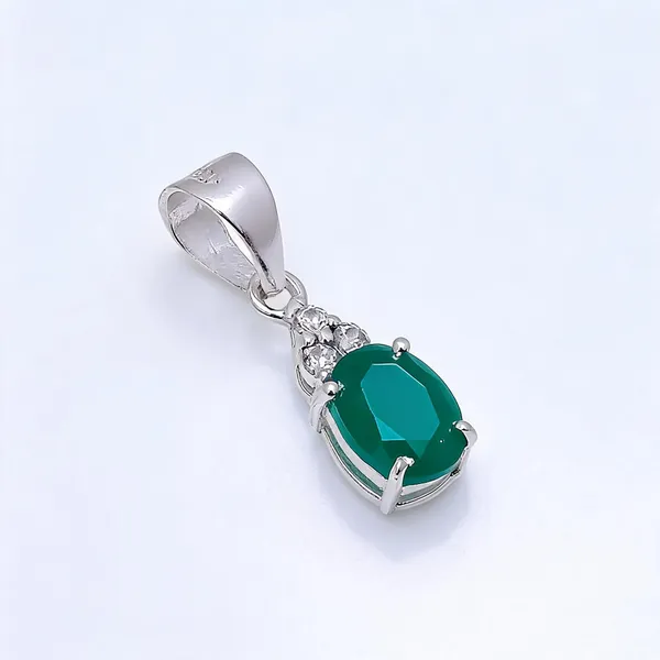 Emerald_And_White_Topaz_Sterling_Silver_Pendant