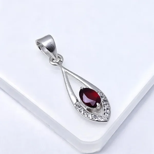 Garnet_And_White_Topaz_Sterling_Silver_Pendant