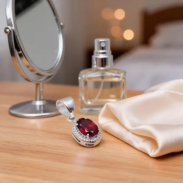 Garnet_Sterling_Silver_Pendant