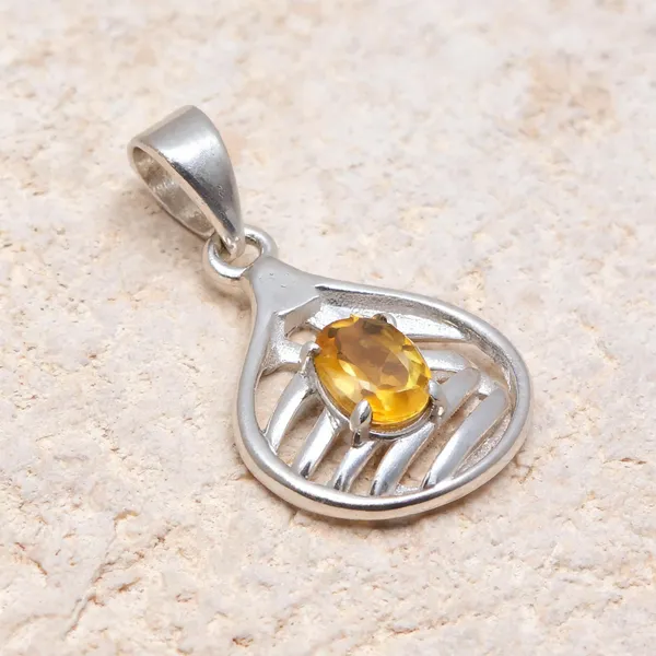 Citrine_Sterling_Silver_Pendant