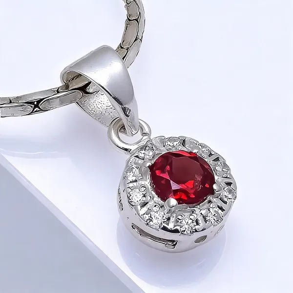 Garnet_And_White_Topaz_Sterling_Silver_Pendant