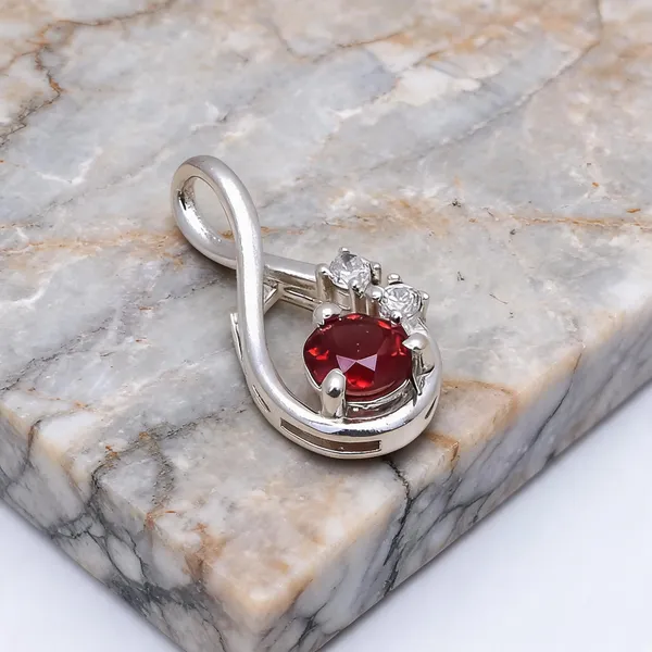 Garnet_And_White_Topaz_Sterling_Silver_Pendant