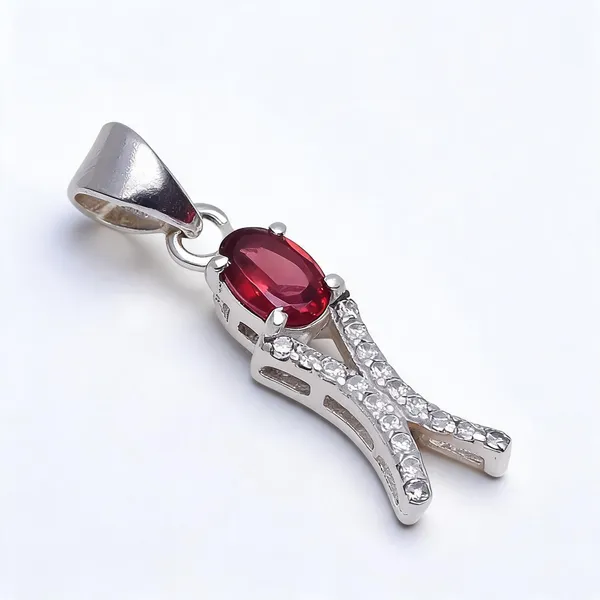 Garnet_And_White_Topaz_Sterling_Silver_Pendant