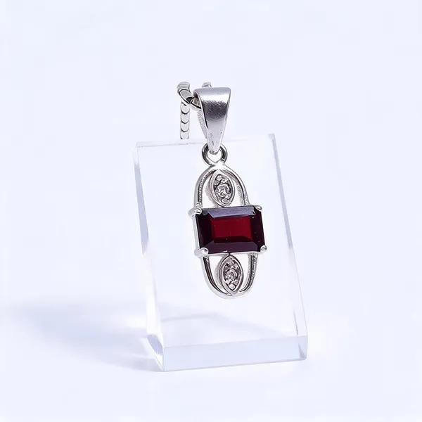 Garnet_And_White_Topaz_Sterling_Silver_Pendant
