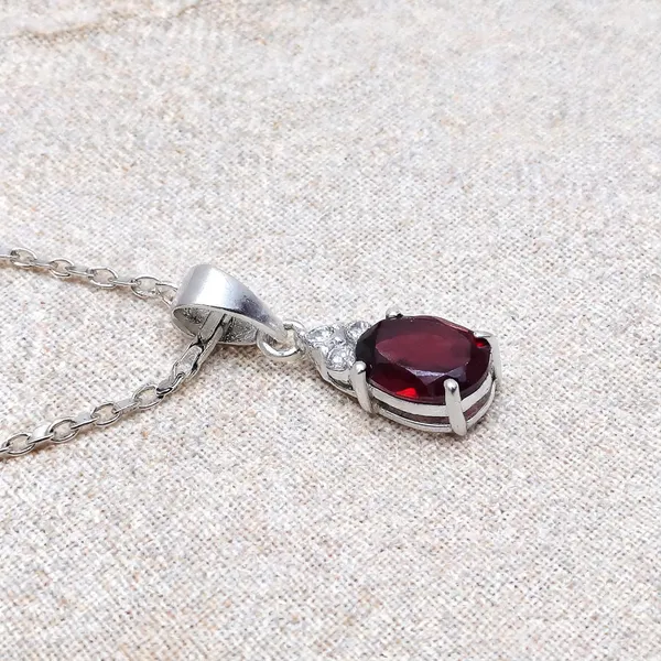 Garnet_And_White_Topaz_Sterling_Silver_Pendant