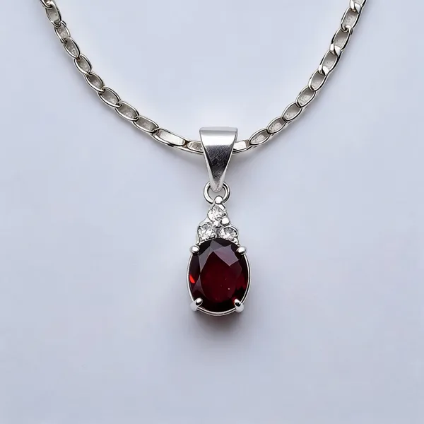 Garnet_And_White_Topaz_Sterling_Silver_Pendant