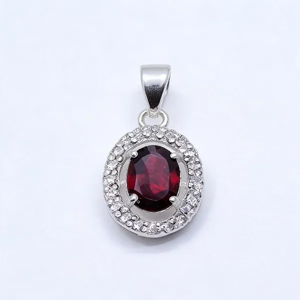 Garnet_And_White_Topaz_Sterling_Silver_Pendant