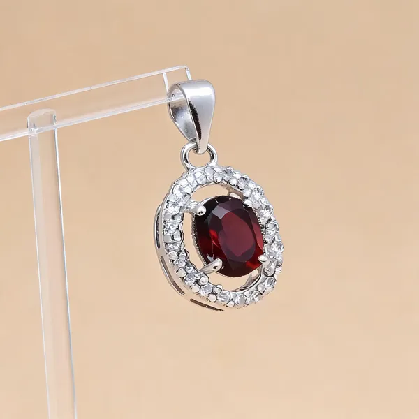 Garnet_And_White_Topaz_Sterling_Silver_Pendant