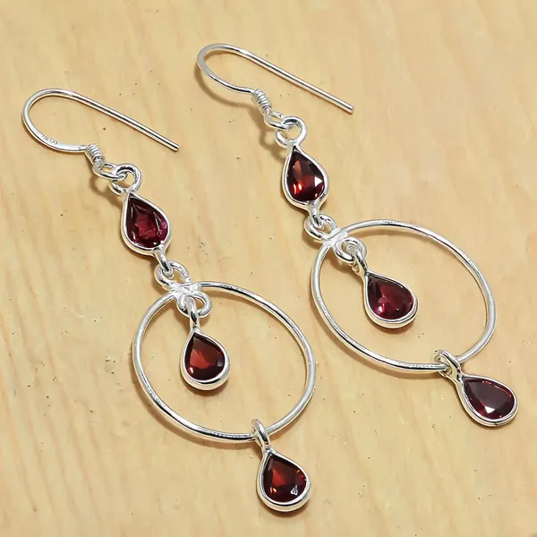 Garnet_Sterling_Silver_Earrings
