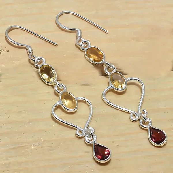 Garnet_Sterling_Silver_Earrings