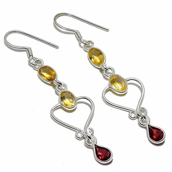 Garnet_Sterling_Silver_Earrings