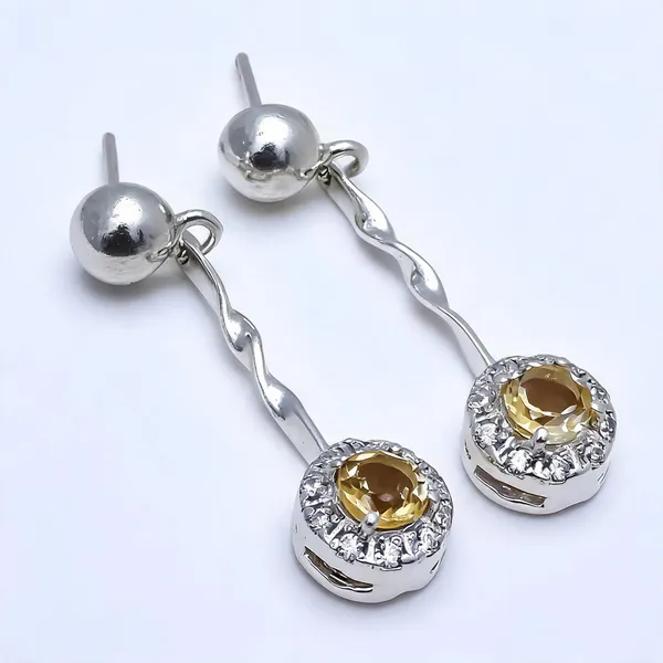 Sterling_Silver_Citrine_Topaz_Earrings_For_Women