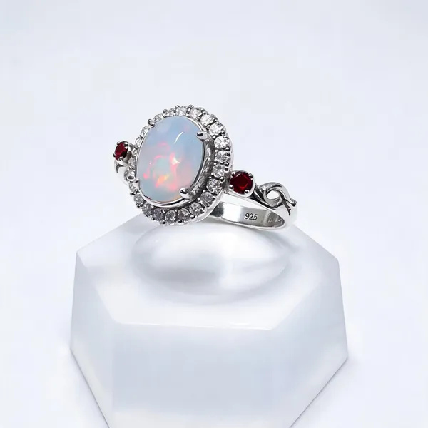 925_Silver_Opal_And_Garnet_Ring