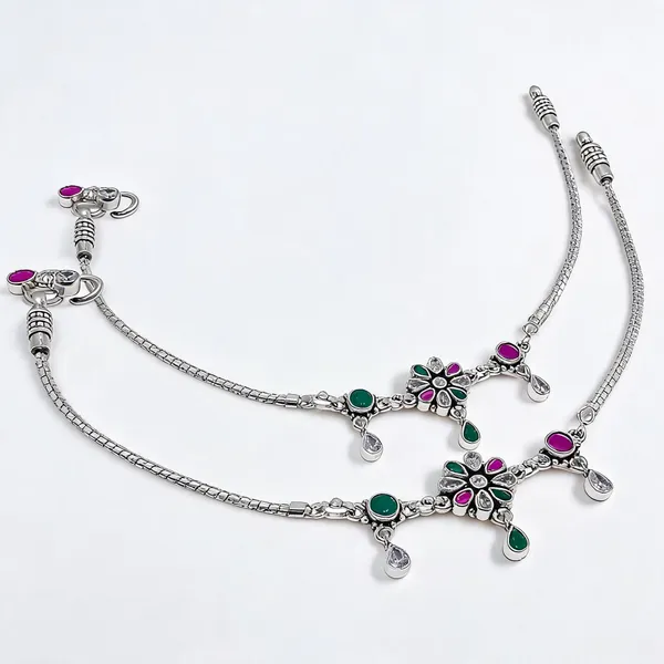 Sterling_Silver_Gemstone_Anklets_For_Women