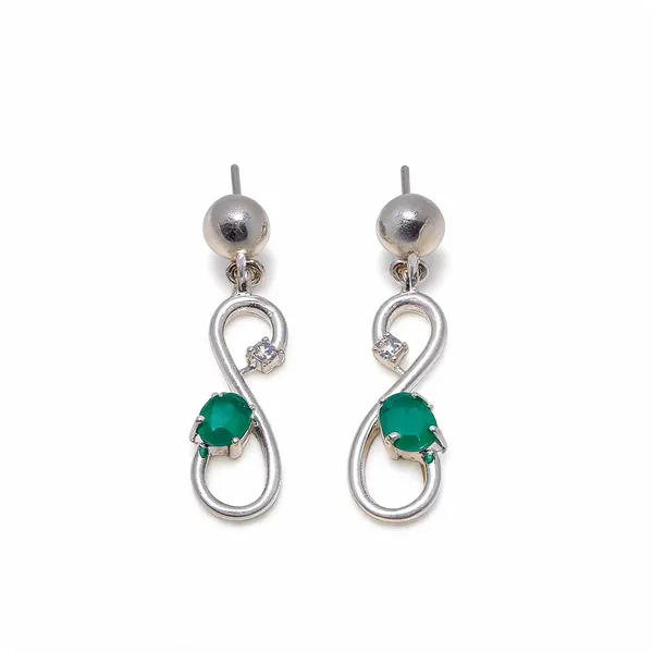 Sterling_Silver_Emerald_Gemstone_Earrings