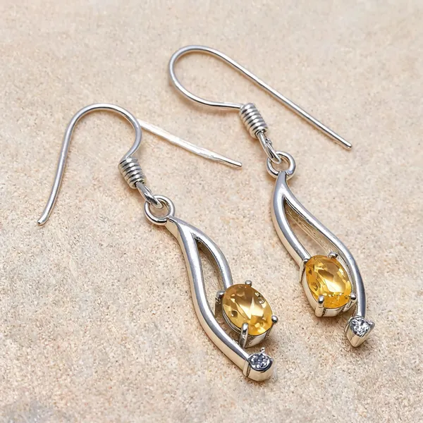 Sterling_Silver_Citrine_Gemstone_Earrings
