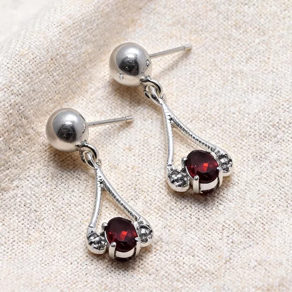 Garnet_Sterling_Silver_Earrings