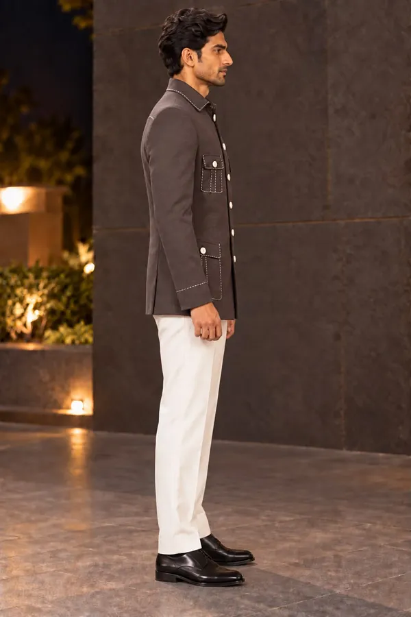 Mtora_Chawal_Taka_Embroidered_Shirt_Collar_Jacket,_Jodhpuri,_Men'S_Ethnic_Wear,_4_Patch_Pocket_With_Unique_Shape