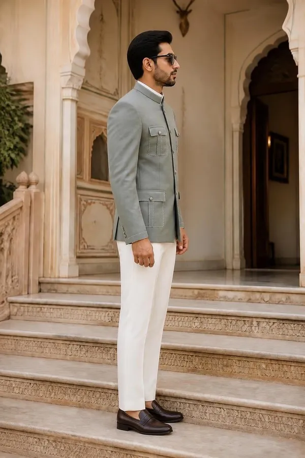 MTORA_CHAWAL-TAKA_EMBROIDERED_JODHPURI,_BANDHGALA,_MEN'S_ETHNIC_WEAR,_4_PATCH_POCKET_WITH_UNIQUE_SHAPE,