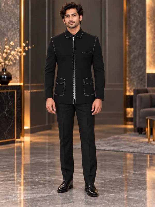 MTORA_CHAWAL-TAKA_EMBROIDERED_SHIRT_COLLAR_ZIPPER_JACKET,_ZIPPER_JODHPURI,_MEN'S_ETHNIC_WEAR,_PATCH_POCKET_WITH_UNIQUE_SHAPE,