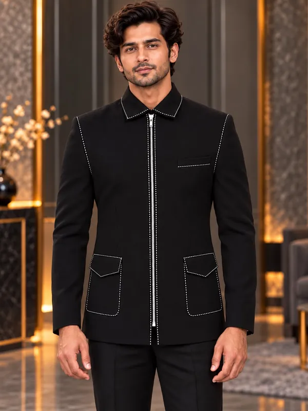 MTORA_CHAWAL-TAKA_EMBROIDERED_SHIRT_COLLAR_ZIPPER_JACKET,_ZIPPER_JODHPURI,_MEN'S_ETHNIC_WEAR,_PATCH_POCKET_WITH_UNIQUE_SHAPE,