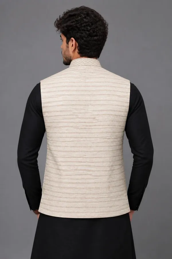 MTORA_CHAWAL-TAKA_EMBROIDERED_PREMIUM_KHADI_NEHRU_JACKET_,_KOTI,_MEN'S_ETHNIC_WEAR,_3_PATCH_POCKET,_NATURAL_STONE_WAVE_HERITAGE_LOOK