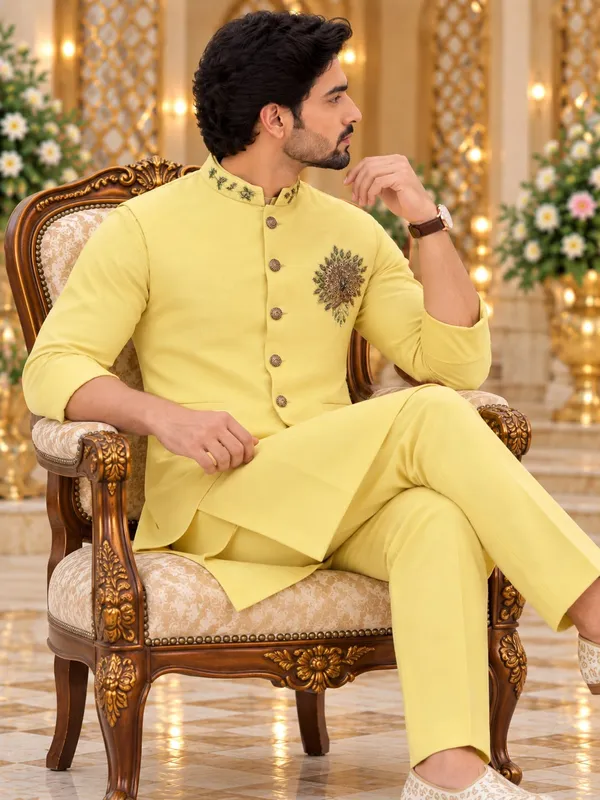 Mtora_Men'S_Linen_Silk_3_Piece_Ethnic_Set_Kurta,_Pant_&_Modi_Jacket_Sleeveless_Jacket_Slim_Fit_Collar_&_Pocket_Patch_Hand_Work_Wedding,_Festive_&_Party_Wear