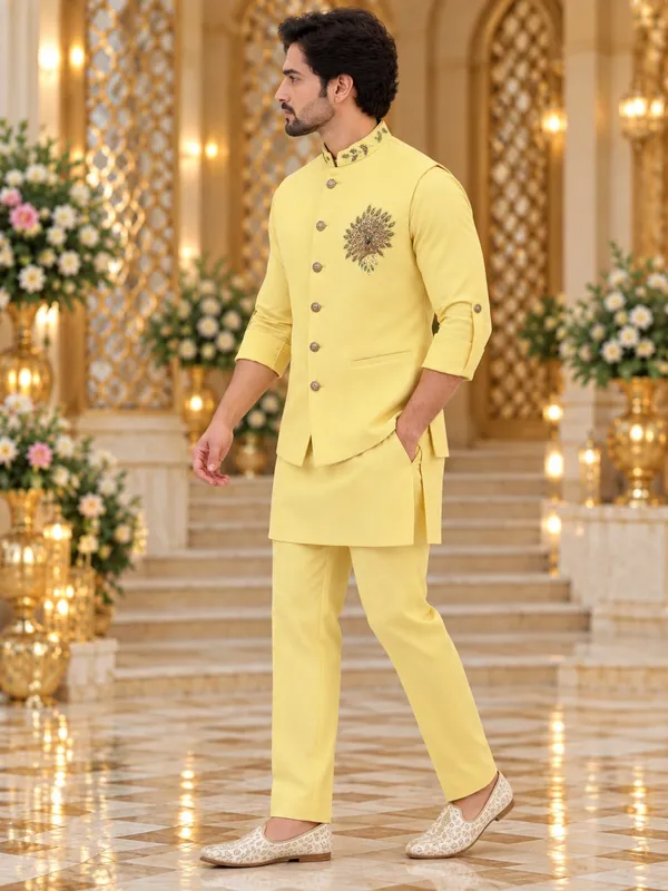Mtora_Men'S_Linen_Silk_3_Piece_Ethnic_Set_Kurta,_Pant_&_Modi_Jacket_Sleeveless_Jacket_Slim_Fit_Collar_&_Pocket_Patch_Hand_Work_Wedding,_Festive_&_Party_Wear