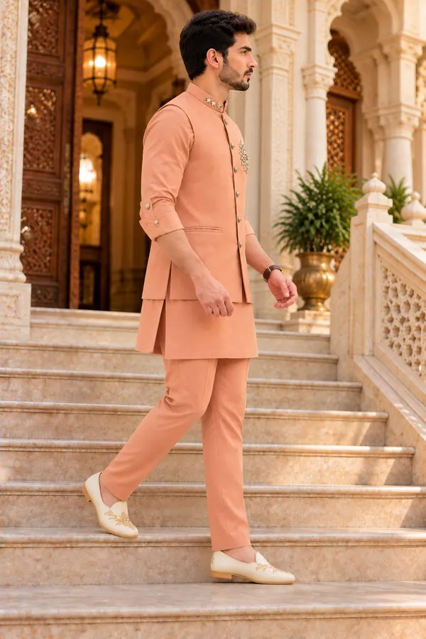 MTORA_Men's_Linen_Silk_3_Piece_Ethnic_Set_|_KURTA,_Pant_&_Modi_Jacket_/_Sleeveless_Jacket_|_Slim_Fit_|_Collar_&_Pocket_Patch_Hand_Work_|_Wedding,_Festive_&_Party_Wear