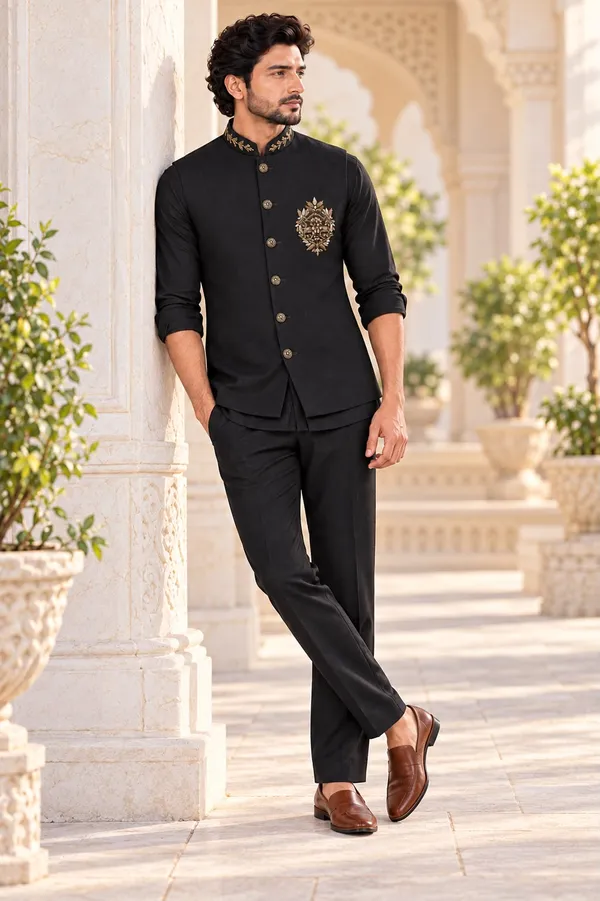 MTORA_Men's_Linen_Silk_3_Piece_Ethnic_Set_|_Shirt,_Pant_&_Modi_Jacket_/_Sleeveless_Jacket_|_Slim_Fit_|_Collar_&_Pocket_Patch_Hand_Work_|_Wedding,_Festive_&_Party_Wear