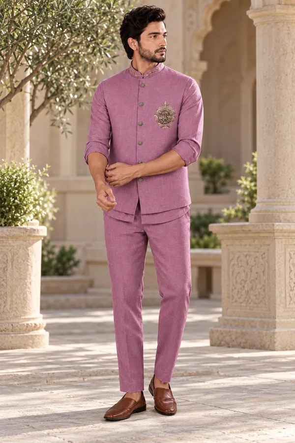 MTORA_Men's_Linen_Silk_3_Piece_Ethnic_Set_|_Shirt,_Pant_&_Modi_Jacket_/_Sleeveless_Jacket_|_Slim_Fit_|_Collar_&_Pocket_Patch_Hand_Work_|_Wedding,_Festive_&_Party_Wear