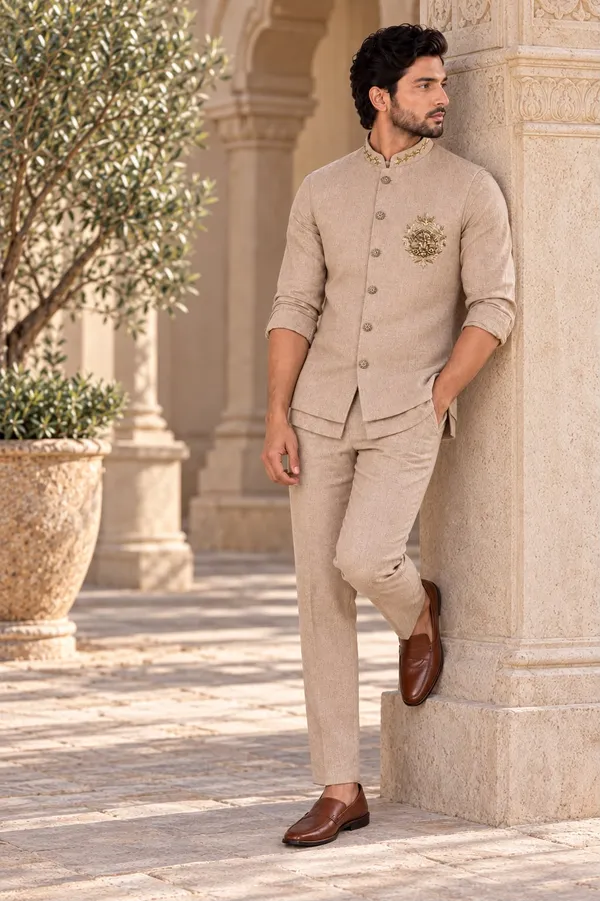 MTORA_Men's_Linen_Silk_3_Piece_Ethnic_Set_|_Shirt,_Pant_&_Modi_Jacket_/_Sleeveless_Jacket_|_Slim_Fit_|_Collar_&_Pocket_Patch_Hand_Work_|_Wedding,_Festive_&_Party_Wear