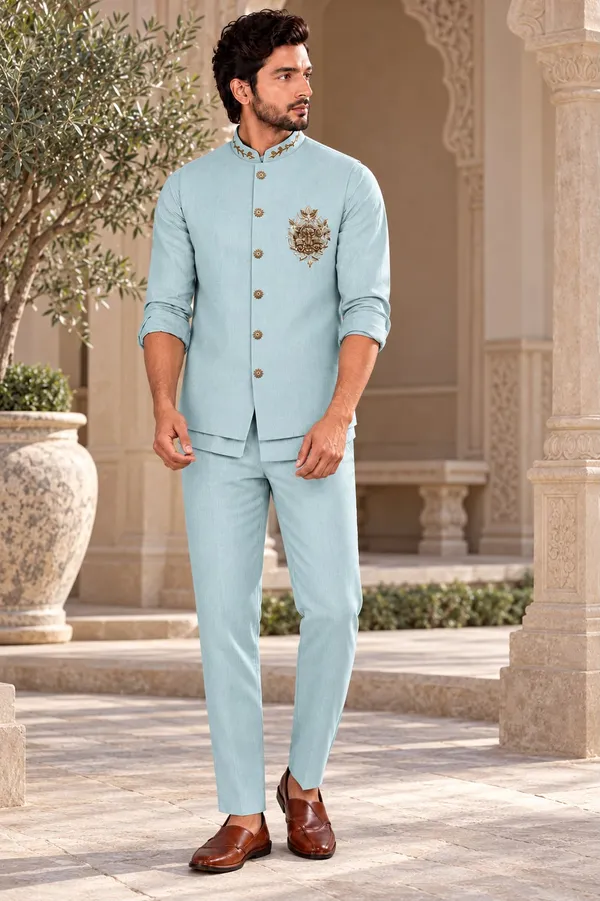 MTORA_Men's_Linen_Silk_3_Piece_Ethnic_Set_|_Shirt,_Pant_&_Modi_Jacket_/_Sleeveless_Jacket_|_Slim_Fit_|_Collar_&_Pocket_Patch_Hand_Work_|_Wedding,_Festive_&_Party_Wear