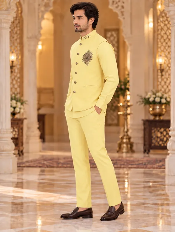 Mtora_Men'S_Linen_Silk_3_Piece_Ethnic_Set_Shirt,_Pant_&_Modi_Jacket_Sleeveless_Jacket_Slim_Fit_Collar_&_Pocket_Patch_Hand_Work_Wedding,_Festive_&_Party_Wear