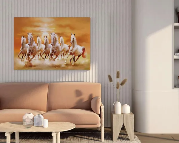 Seven_Horse_Canvas_Painting_With_Frame