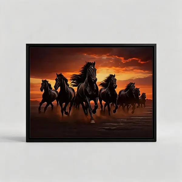 Seven_Horse_Canvas_Painting_With_Frame