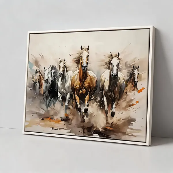 Seven_Horse_Canvas_Painting_With_Frame