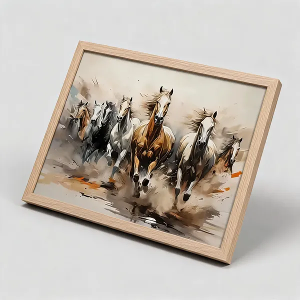 Seven_Horse_Canvas_Painting_With_Frame