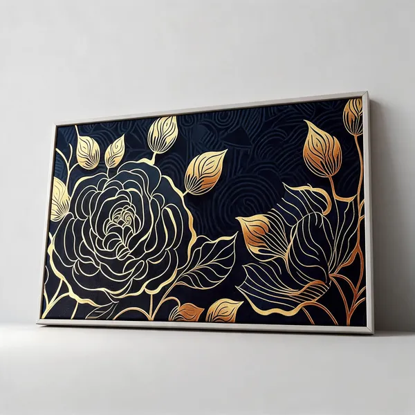 Framed_Canvas_Flower_Painting