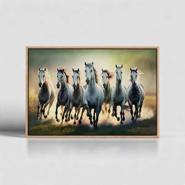 Seven_Horse_Canvas_Painting_With_Frame