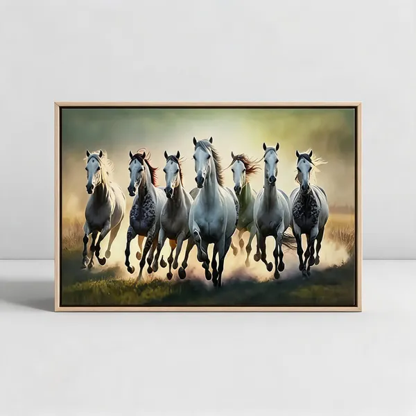 Seven_Horse_Canvas_Painting_With_Frame