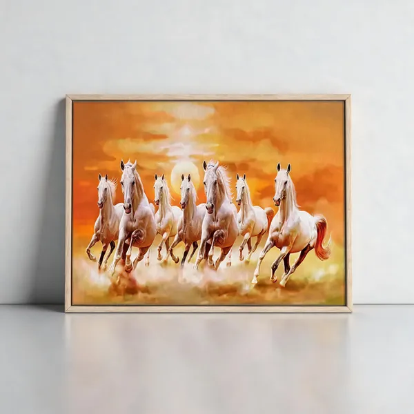 Seven_Horse_Canvas_Painting_With_Frame