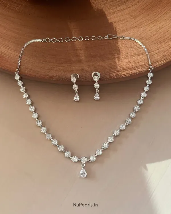 Silver_Lili_Necklace_Rhodium_Plated_Cz_Studded_Jewellery_Set_For_Women