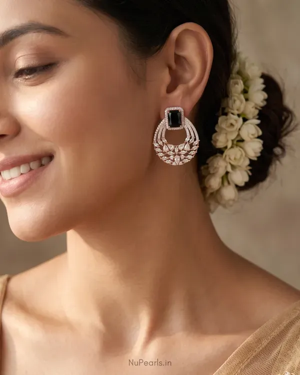 18k_Rose_Gold_Plated_Black_Ami_American_Diamond_Chandbali_Earrings