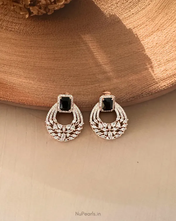 18k_Rose_Gold_Plated_Black_Ami_American_Diamond_Chandbali_Earrings
