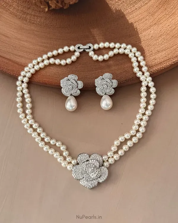 Silver_Cara_Ad_Pearl_Necklace_With_Ad_Back_Clasp_Earrings_Rhodium_Plate