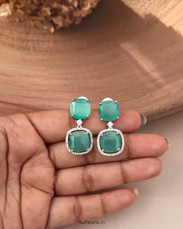 Mint_Green_Lucy_Doublet_Cz_Stone_Rhodium_Earrings