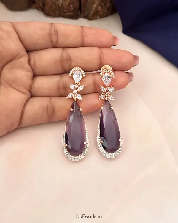 Purple_Vera_Cz_Stone_Rose_Gold_Drop_Earrings_For_Women